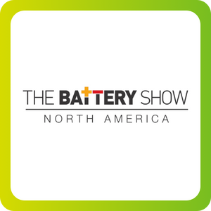 A square image showcasing an upcoming event: Battery Show North America