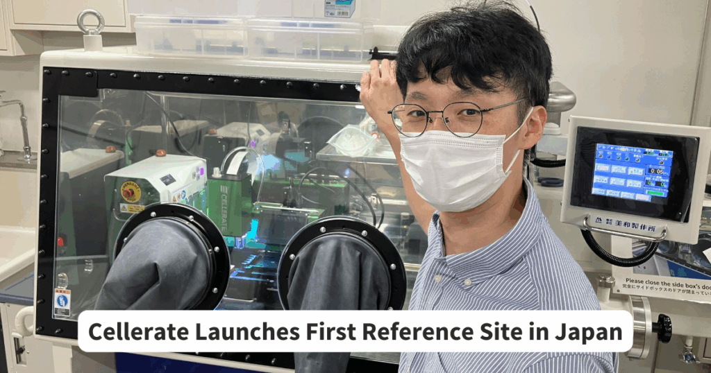 Photos of Dr. Kondo with the Cellerate Cell Assebly & Sealing System